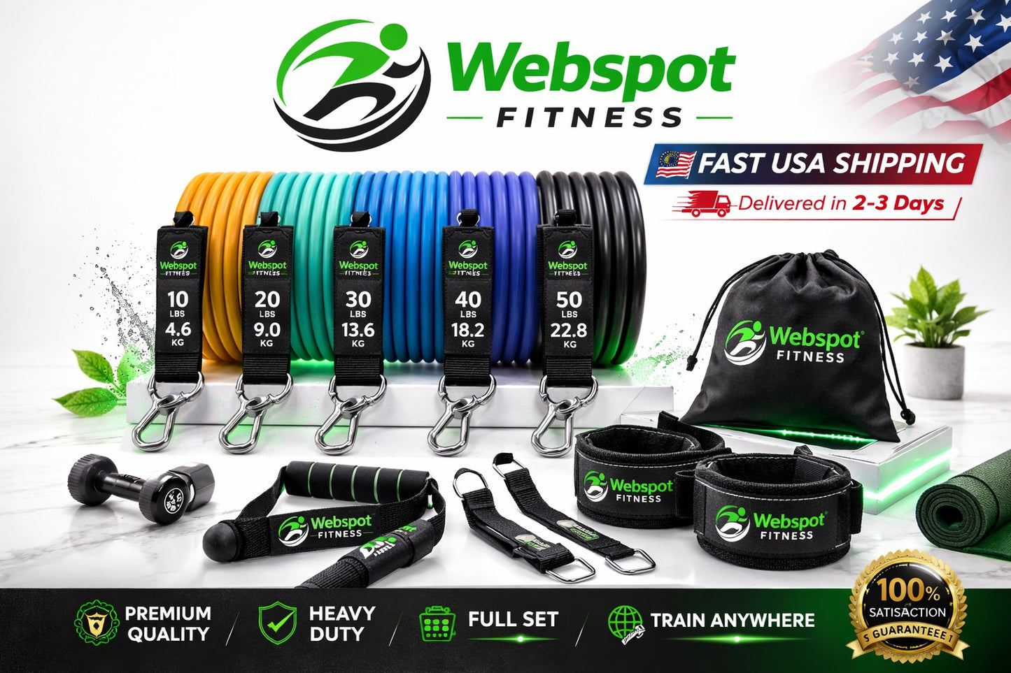 Complete Home Workout Resistance Bands Set – Train Anywhere